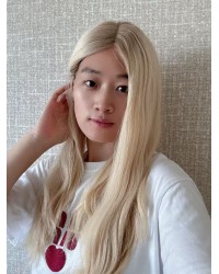 Vanilla Cream Ombre Lace Top Wig 22 Inch 22 inch Vanilla Cream Ombre Lace Top Wig – Brazilian Hair with Short Roots