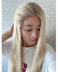 Vanilla Cream Ombre Lace Top Wig 22 Inch 22 inch Vanilla Cream Ombre Lace Top Wig – Brazilian Hair with Short Roots