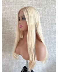 Vanilla Cream Ombre Lace Top Wig 22 Inch 22 inch Vanilla Cream Ombre Lace Top Wig – Brazilian Hair with Short Roots