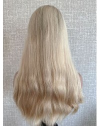 Vanilla Cream Ombre Lace Top Wig 22 Inch 22 inch Vanilla Cream Ombre Lace Top Wig – Brazilian Hair with Short Roots