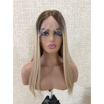 18" Balayage Ash-Rooted Champagne Blonde Lace Top Wig 18" Balayage Ash-Rooted Champagne Blonde Lace Top Wig