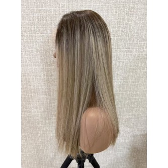 18" Balayage Ash-Rooted Champagne Blonde Lace Top Wig 18" Balayage Ash-Rooted Champagne Blonde Lace Top Wig