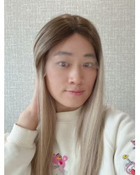 18in Balayage Ash-Rooted Champagne Blonde Lace Top Wig 18" ash-rooted champagne blonde lace top wig with silk liner and natural hairline