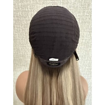 18" Balayage Ash-Rooted Champagne Blonde Lace Top Wig