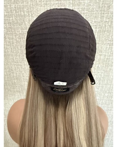 18" Balayage Ash-Rooted Champagne Blonde Lace Top Wig