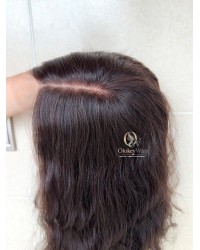 Studio Ready Virgin Brazilian Wave Hair Lace Top Wig Dark Brunette 18 Inch Lace Top Virgin Brazilian Wave Hair Natural Soft Dark Brunette Wig