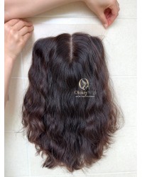 Studio Ready Virgin Brazilian Wave Hair Lace Top Wig Dark Brunette 18 Inch Lace Top Virgin Brazilian Wave Hair Natural Soft Dark Brunette Wig