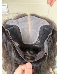 Studio Ready Virgin Brazilian Wave Hair Lace Top Wig Dark Brunette 18 Inch Lace Top Virgin Brazilian Wave Hair Natural Soft Dark Brunette Wig