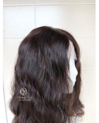 Studio Ready Virgin Brazilian Wave Hair Lace Top Wig Dark Brunette 18 Inch Lace Top Virgin Brazilian Wave Hair Natural Soft Dark Brunette Wig