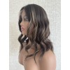 16 inch Cool Espresso with Caramel Glow Brazilian Lace Top Wig