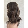 16 inch Cool Espresso with Caramel Glow Brazilian Lace Top Wig