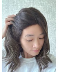 16" Luxury Lace Top Wig – Espresso Brown with Caramel Glow 16 inch Cool Espresso with Caramel Glow Brazilian Lace Top Wig