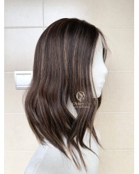 Studio Ready Virgin European Mocha Ash Balayage Rooted Lace Top Wig