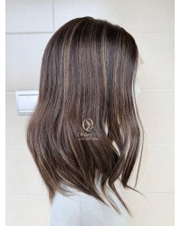 Studio Ready Virgin European Mocha Ash Balayage Rooted Lace Top Wig