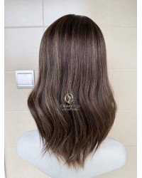 Studio Ready Virgin European Mocha Ash Balayage Rooted Lace Top Wig