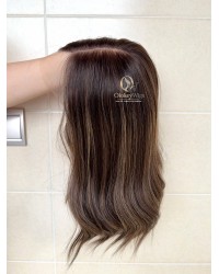 Studio Ready Virgin European Mocha Ash Balayage Rooted Lace Top Wig
