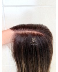 Studio Ready Virgin European Mocha Ash Balayage Rooted Lace Top Wig