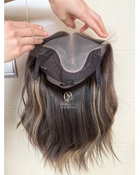 Studio Ready Virgin European Mocha Ash Balayage Rooted Lace Top Wig