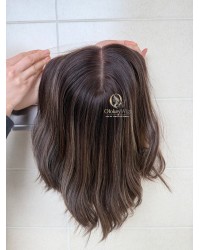 Studio Ready Virgin European Mocha Ash Balayage Rooted Lace Top Wig