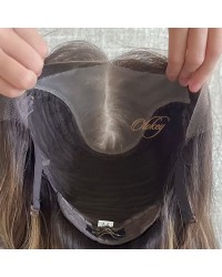 16" Luxury Lace Top Wig – Espresso Brown with Caramel Glow 16 inch Cool Espresso with Caramel Glow Brazilian Lace Top Wig
