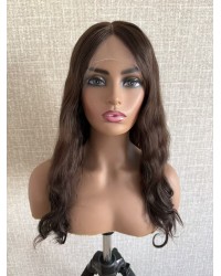 20 inch Luxury Brazilian Wave Factory Colored 6# Cool Brown Lace Top Wigs