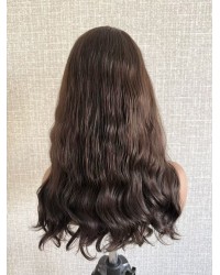 20 inch Luxury Brazilian Wave Factory Colored 6# Cool Brown Lace Top Wigs