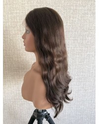 20 inch Luxury Brazilian Wave Factory Colored 6# Cool Brown Lace Top Wigs