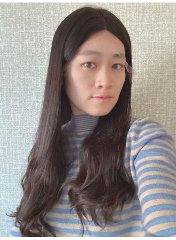 24" Virgin European Natural Brown Lace Top Wig with Silk Liner & Bottom Waves