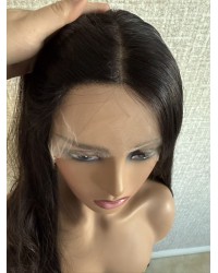 24" Virgin European Natural Brown Lace Top Wig – OLOKEY WIGS 24 inch Virgin European Natural Brown lace top wig with silk liner and bottom waves