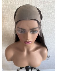 24" Virgin European Natural Brown Lace Top Wig – OLOKEY WIGS 24 inch Virgin European Natural Brown lace top wig with silk liner and bottom waves