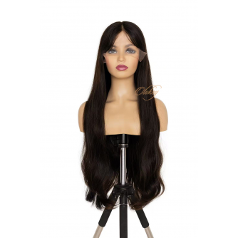 31" Virgin European Lace Top Wig – Velour Chestnut Dark Brown | Exclusive Collector’s Edition