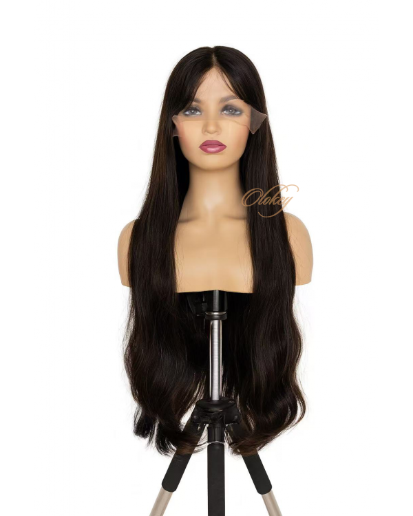 31" Virgin European Lace Top Wig – Velour Chestnut Dark Brown | Exclusive Collector’s Edition