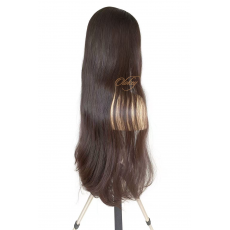 31" Virgin European Lace Top Wig – Velour Chestnut Dark Brown | Exclusive Collector’s Edition