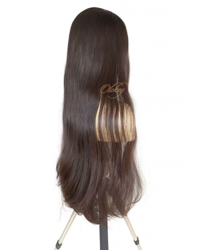 31" Virgin European Lace Top Wig – Velour Chestnut Dark Brown | Exclusive Collector’s Edition