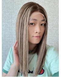 18" Mocha Honey Melt Lace Top Wig – Virgin Mongolian Hair 18 inch Mocha Honey Melt Virgin Mongolian Hair Wig – Swiss Lace with Bleached Knots