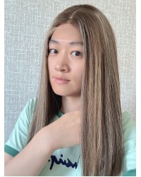 18" Mocha Honey Melt Lace Top Wig – Virgin Mongolian Hair 18 inch Mocha Honey Melt Virgin Mongolian Hair Wig – Swiss Lace with Bleached Knots