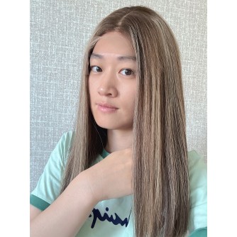 18" Mocha Honey Melt Lace Top Wig – 4/6/8/16# Dimensional Blend, Virgin Mongolian Hair