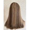 18 inch Mocha Honey Melt Virgin Mongolian Hair Wig – Swiss Lace with Bleached Knots