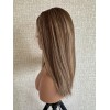 18 inch Mocha Honey Melt Virgin Mongolian Hair Wig – Swiss Lace with Bleached Knots