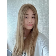 22" Champagne Beige Radiance | Lace Top Wig | Brazilian Hair with Swiss Lace & Single Knots