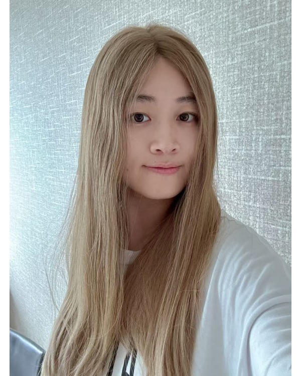 22" Champagne Beige Radiance Brazilian Hair Lace Top Wig 