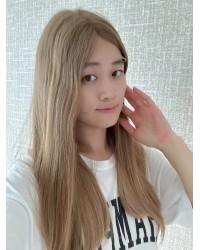 22" Lace Top Champagne Beige Brazilian Hair Wig