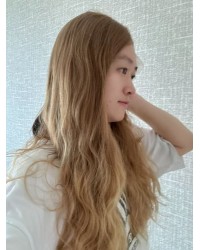 24" Lace Top Champagne Beige Brazilian Wave Wig