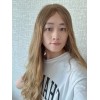 24" Lace Top Champagne Beige Brazilian Wave Wig