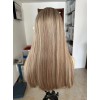 Lace Top Balayage Blonde Rooted Color 8T/60D#  Virgin European Dyed Hair Luxury Wigs