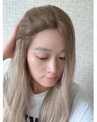 Balayage Champagne Blonde Lace Top Wig – Luxury Mongolian Hair Lace Top Balayage Champagne Blonde Mongolian Hair Luxury Wig – Swiss Lace Single Knots