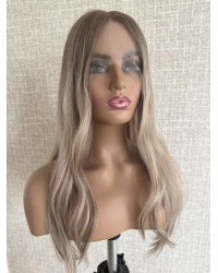 Balayage Champagne Blonde Lace Top Wig – Luxury Mongolian Hair Lace Top Balayage Champagne Blonde Mongolian Hair Luxury Wig – Swiss Lace Single Knots