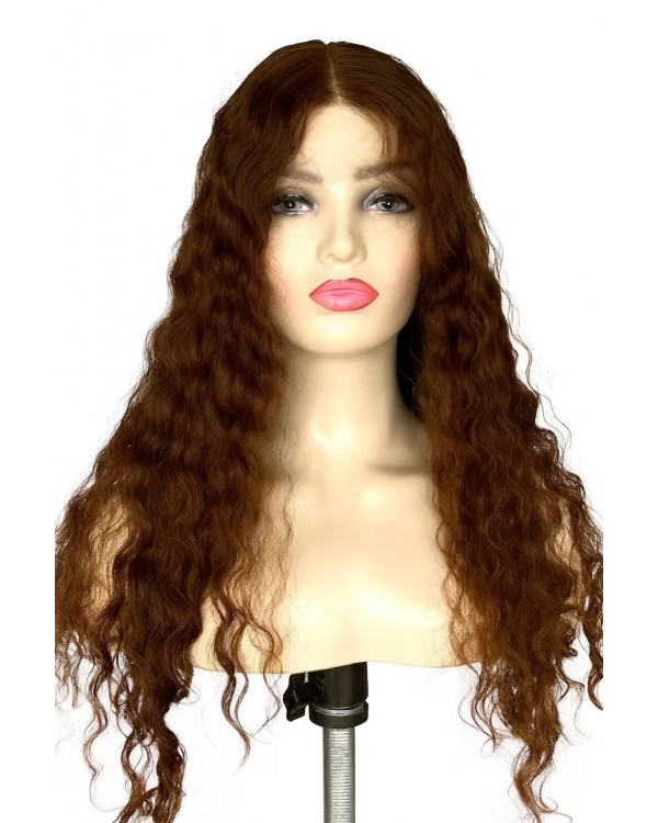 24" Cinnamon Glow Curly Brazilian Hair Lace Top Wig – Custom Order