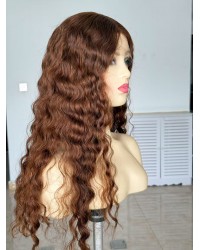 24 inch Cinnamon Glow Curly Brazilian Hair Lace Top Wig – Custom Order
