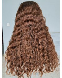 24 inch Cinnamon Glow Curly Brazilian Hair Lace Top Wig – Custom Order